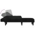 Sofá cama en forma de L tela negro 255x140x70