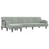 Sofá cama en forma de L terciopelo gris claro 260x140x70