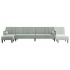 Sofá cama en forma de L terciopelo gris claro 260x140x70