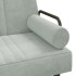 Sofá cama en forma de L terciopelo gris claro 260x140x70