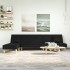 Sofá cama en forma de L tela negro 255x140x70