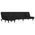 Sofá cama en forma de L terciopelo negro 255x140x70