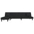 Sofá cama en forma de L terciopelo negro 255x140x70