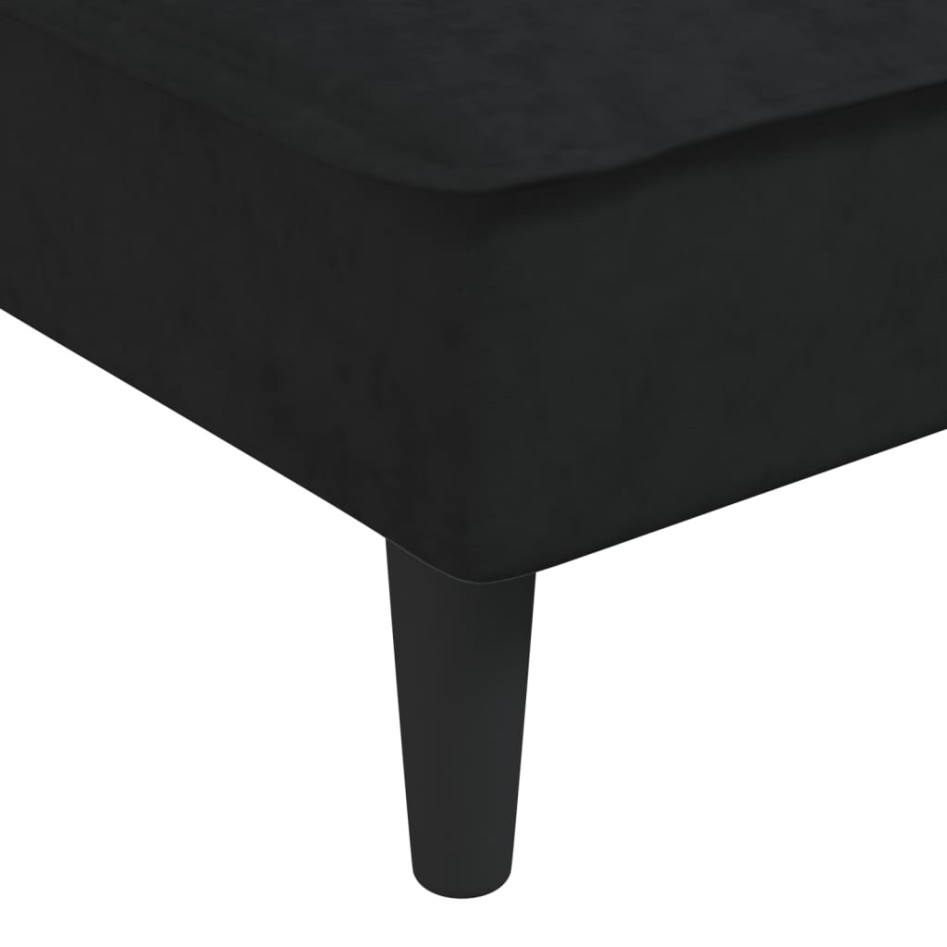 Sofá cama en forma de L terciopelo negro 255x140x70