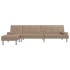 Sofá cama en forma de L cuero sintético capuchino 255x140x70