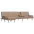 Sofá cama en forma de L cuero sintético capuchino 255x140x70