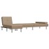 Sofá cama en forma de L cuero sintético capuchino 255x140x70