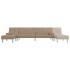 Sofá cama en forma de L cuero sintético capuchino 255x140x70