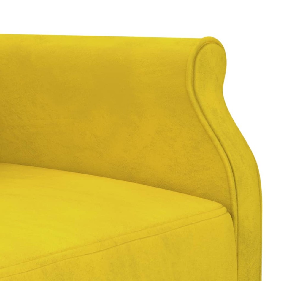Sofá cama en forma de L terciopelo amarillo 271x140x70