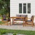 Juego comedor de jardín 4 pzas con cojines madera maciza