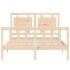 Estructura de cama de matrimonio con cabecero madera
