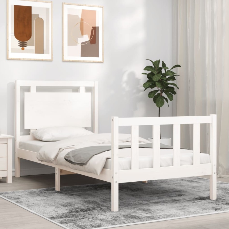 Estructura cama sin colchón madera maciza pino blanca