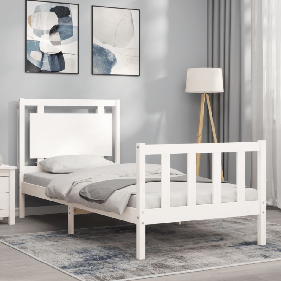 Estructura cama sin colchón madera maciza pino blanca