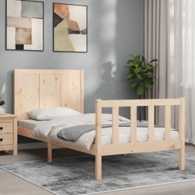 Estructura de cama sin colchón madera maciza de pino 100x200