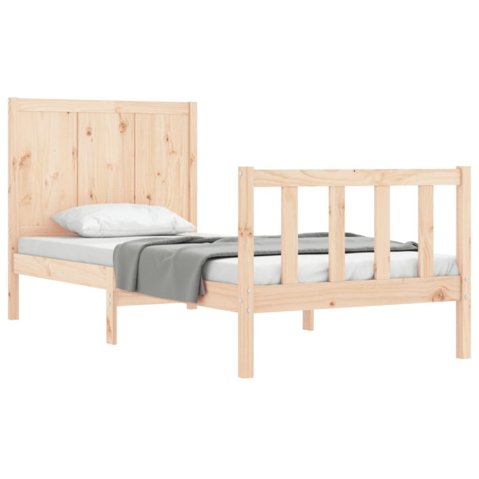 Estructura de cama sin colchón madera maciza de pino 100x200