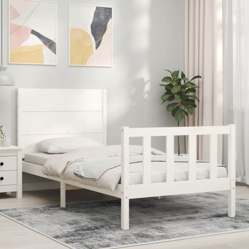 Estructura cama sin colchón madera maciza pino blanca