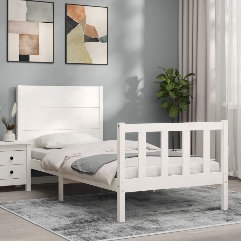 Estructura cama sin colchón madera maciza pino blanca