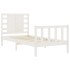 Estructura de cama individual con cabecero madera maciza