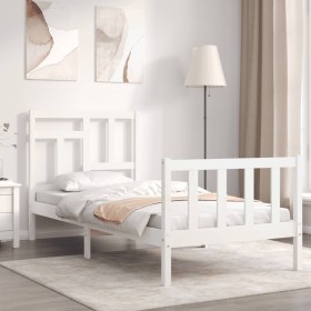 Estructura de cama con cabecero madera maciza
