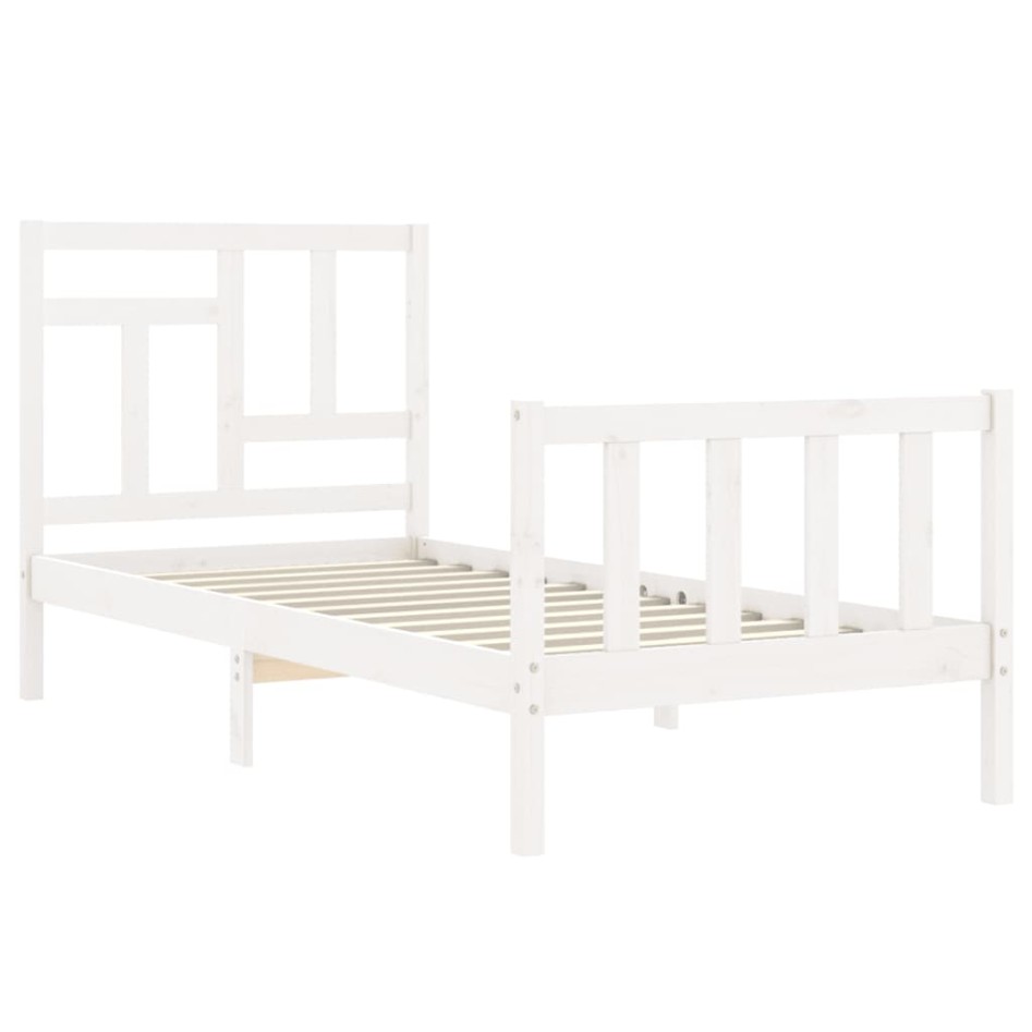 Estructura de cama con cabecero madera maciza