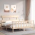 Estructura de cama de matrimonio con cabecero madera