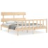 Estructura de cama de matrimonio con cabecero madera