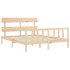 Estructura de cama de matrimonio con cabecero madera