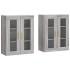 Armarios de pared 2 uds madera de ingeniería gris