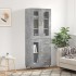 Aparador alto madera contrachapada gris hormigón 69,5x34x180