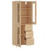 Aparador alto madera contrachapada color roble 69,5x34x180