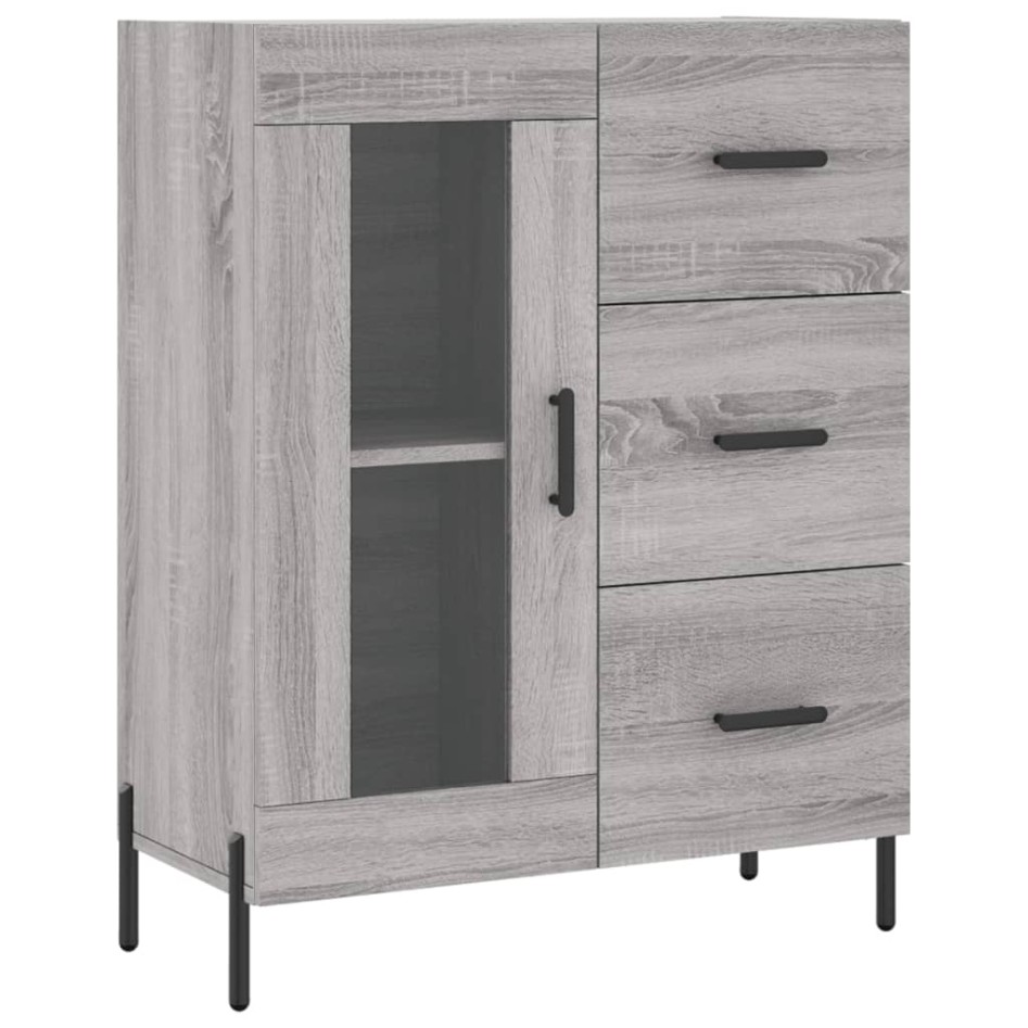 Aparador alto madera contrachapada gris sonoma 69,5x34x180