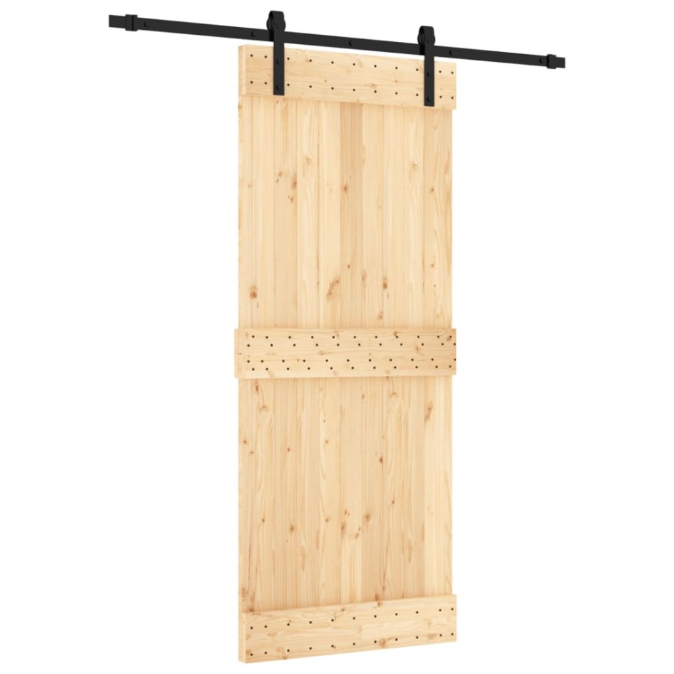 Puerta corredera con herrajes madera maciza de pino 85x210