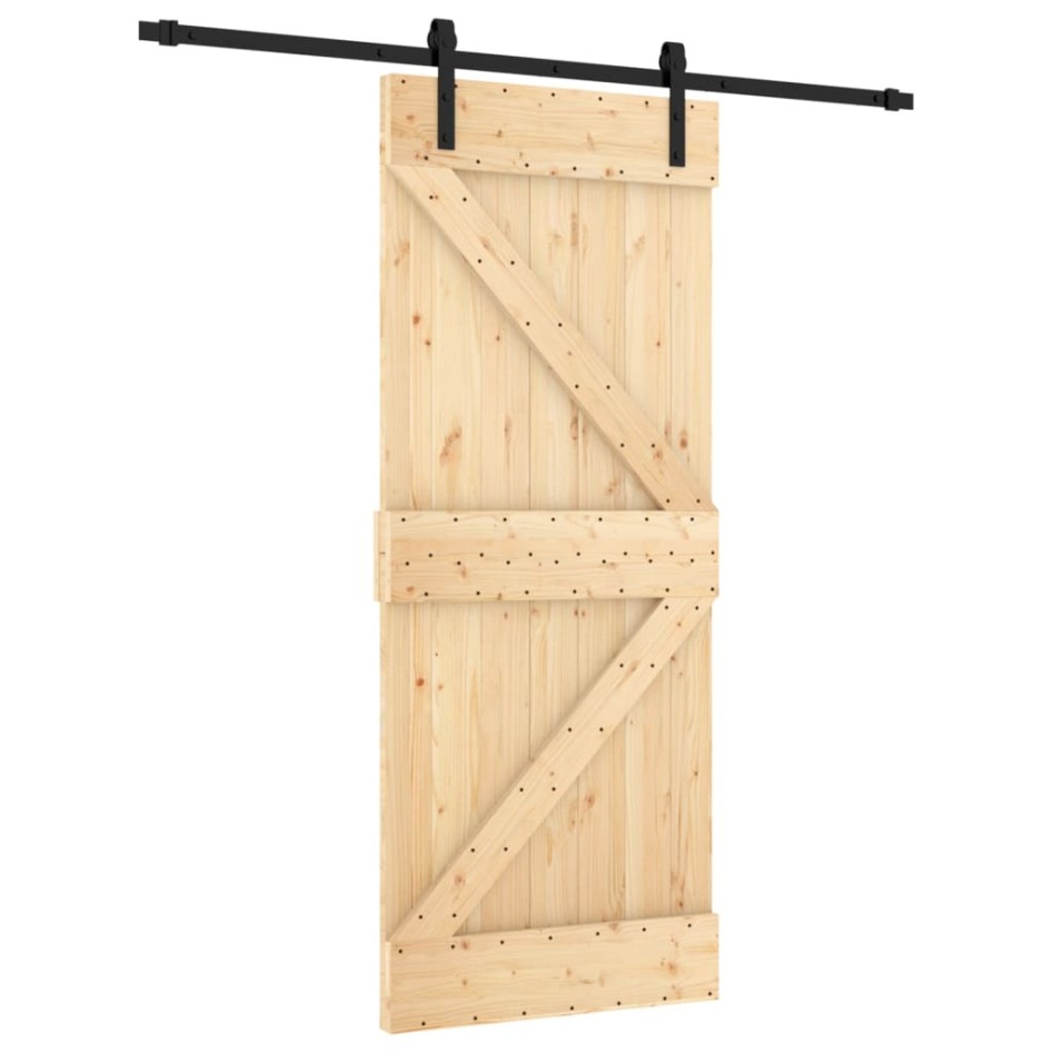 Puerta corredera con herrajes madera maciza de pino 85x210