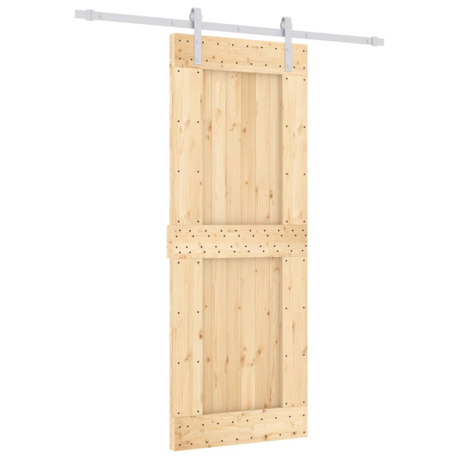 Puerta corredera con herrajes madera maciza de pino 80x210