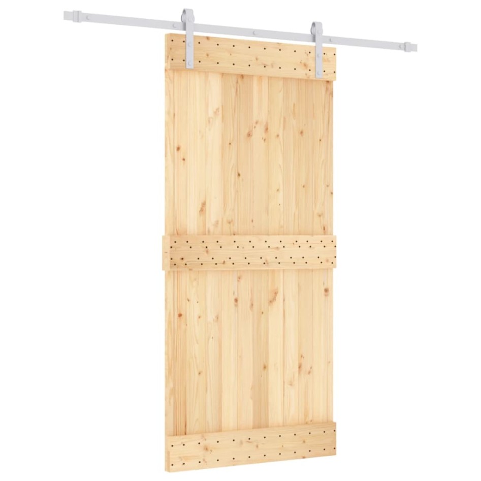 Puerta corredera con herrajes madera maciza de pino 95x210