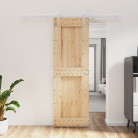 Puerta corredera con herrajes madera maciza de pino 70x210