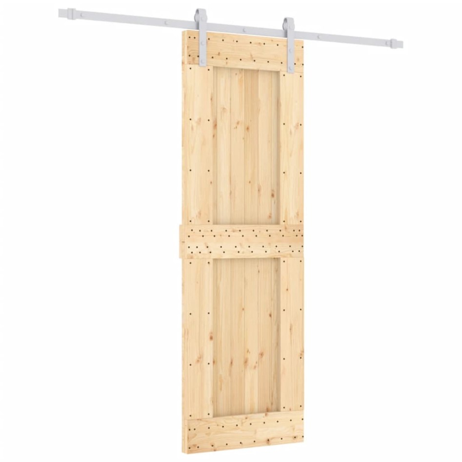 Puerta corredera con herrajes madera maciza de pino 70x210