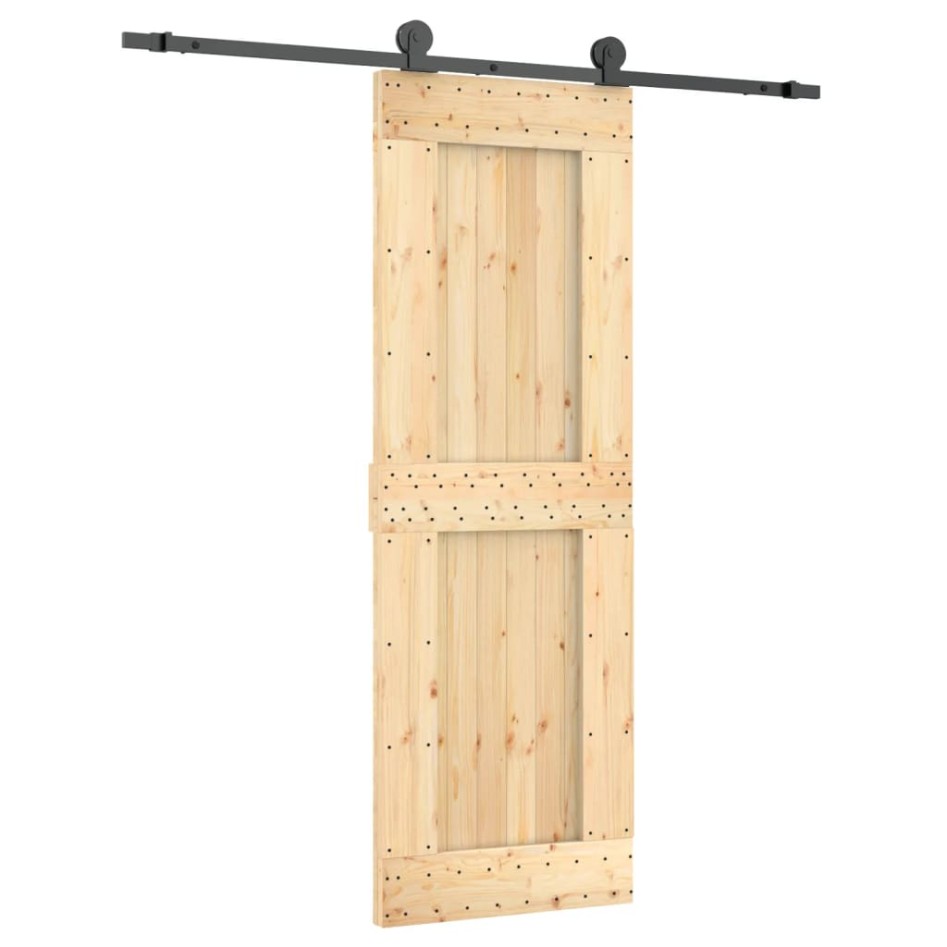 Puerta corredera con herrajes madera maciza de pino 70x210