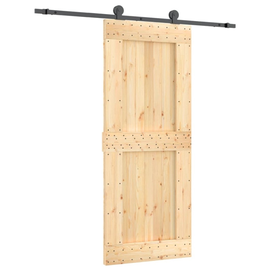 Puerta corredera con herrajes madera maciza de pino 85x210