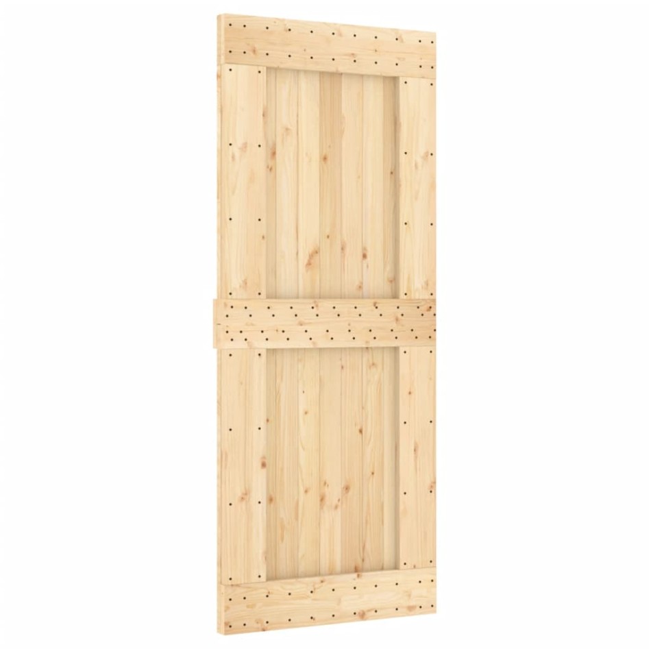Puerta corredera con herrajes madera maciza de pino 85x210