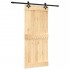 Puerta corredera con herrajes madera maciza de pino 90x210