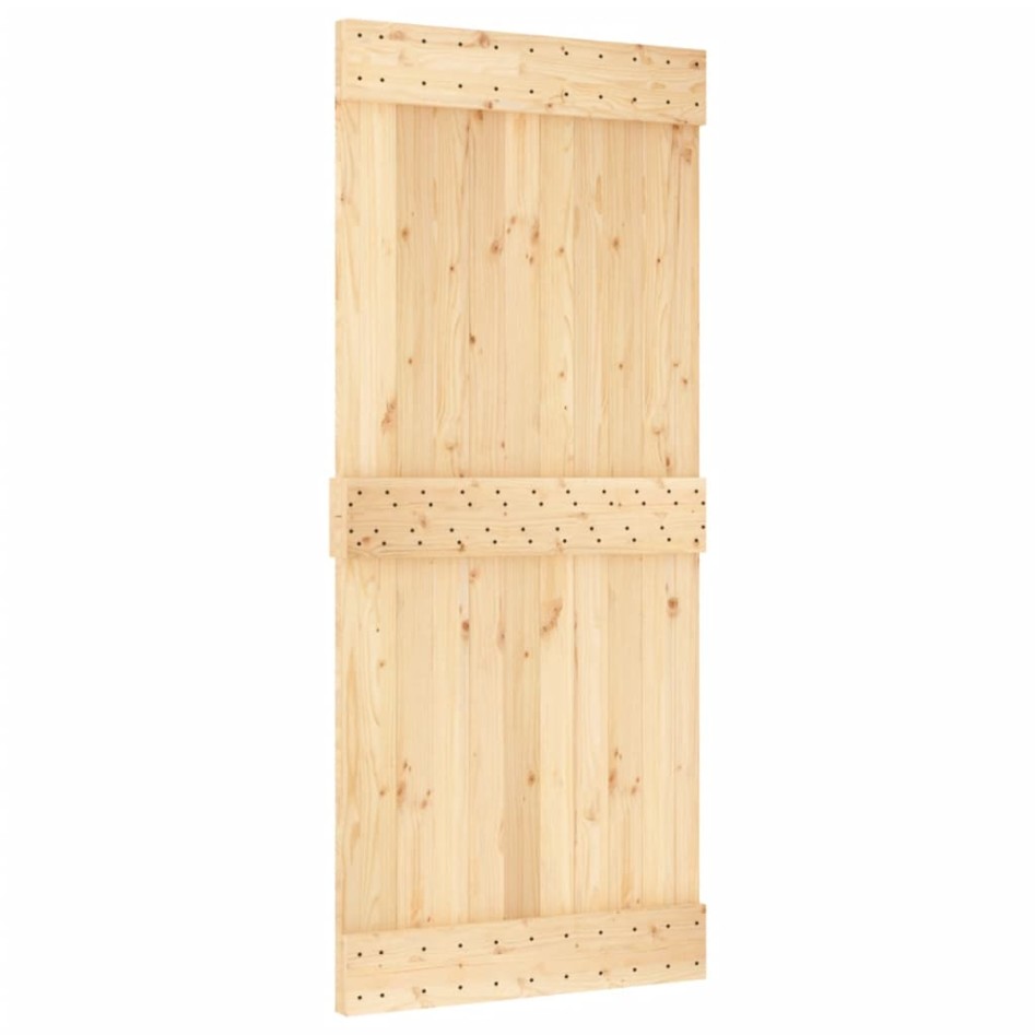Puerta corredera con herrajes madera maciza de pino 90x210