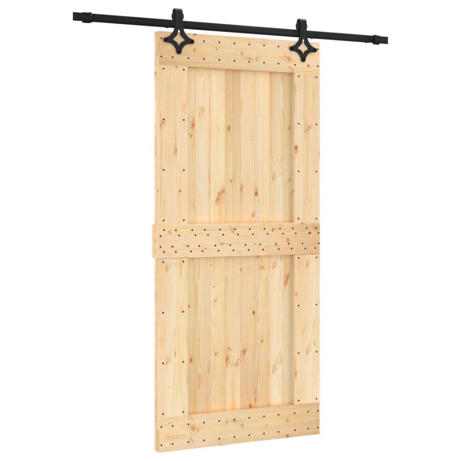 Puerta corredera con herrajes madera maciza de pino 95x210