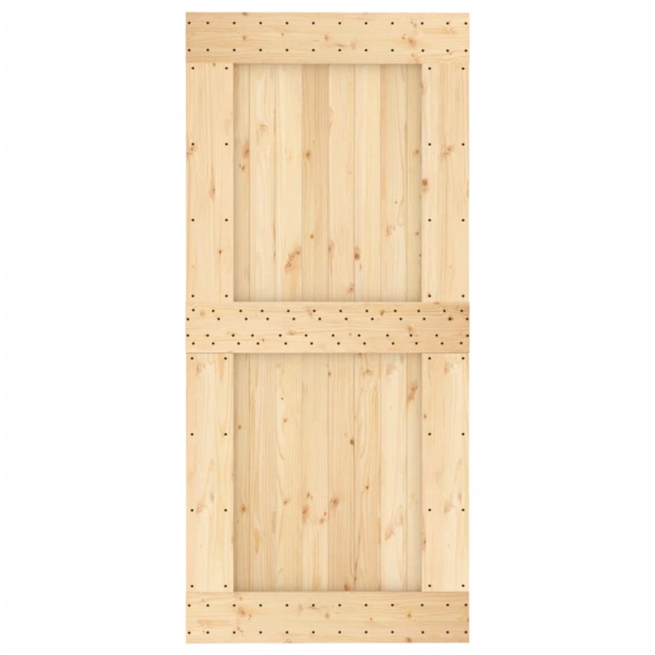 Puerta corredera con herrajes madera maciza de pino 95x210