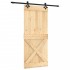 Puerta corredera con herrajes madera maciza de pino 90x210