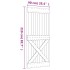 Puerta corredera con herrajes madera maciza de pino 90x210