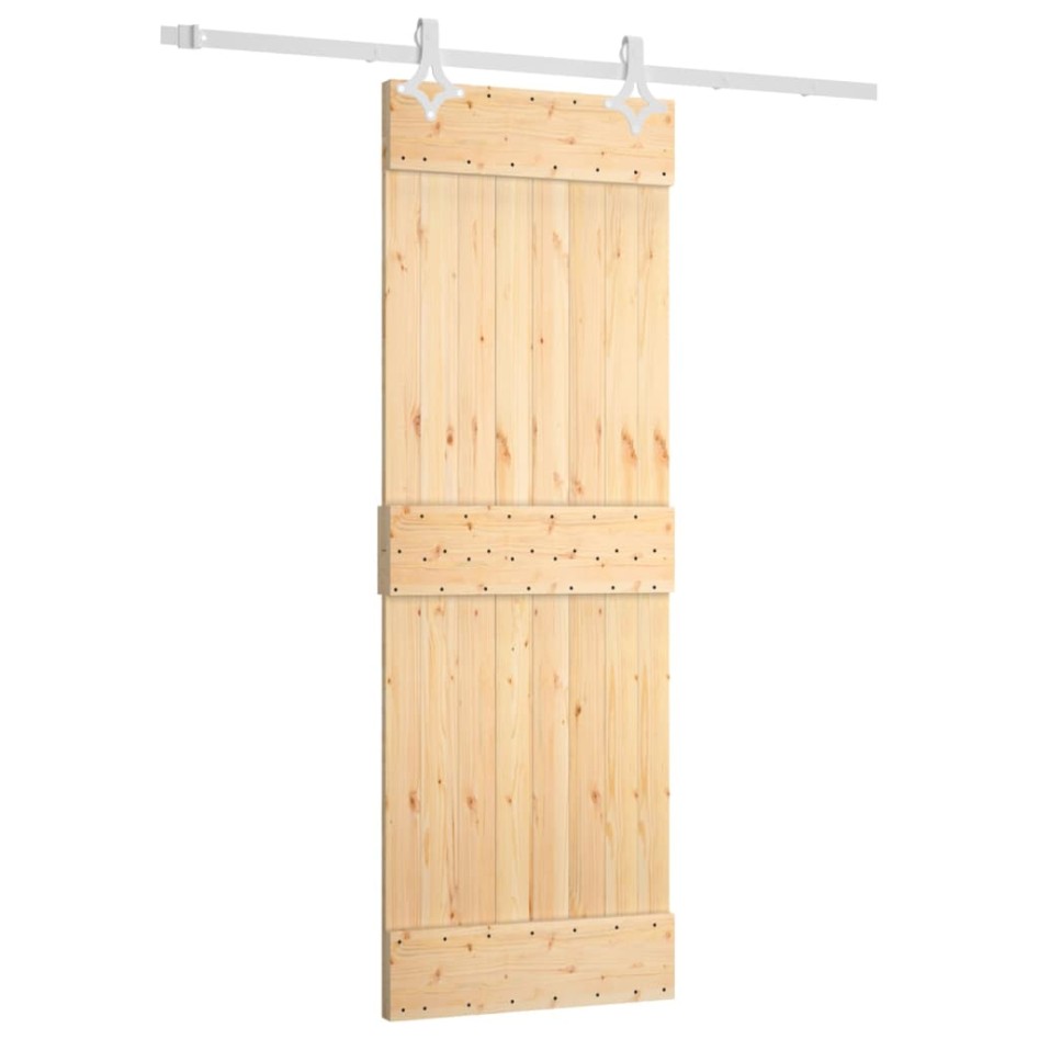 Puerta corredera con herrajes madera maciza de pino 70x210