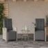 Sillón reclinable jardín y reposapiés 2 uds ratán PE gris