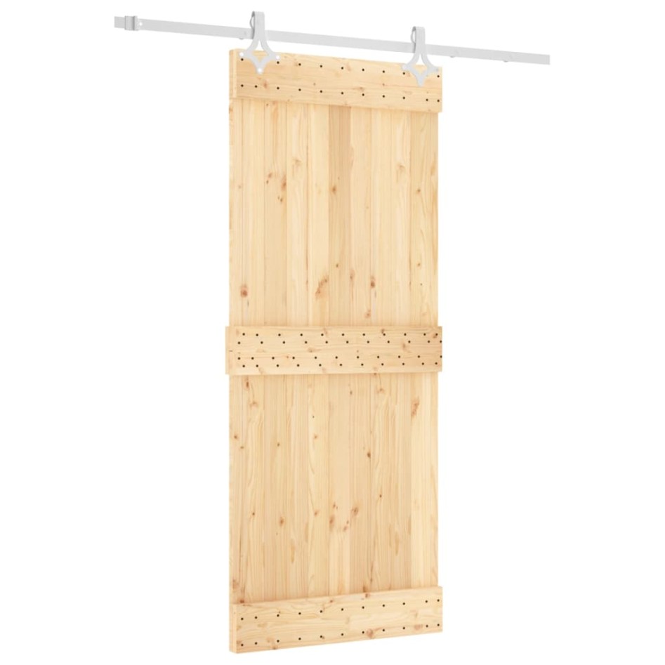 Puerta corredera con herrajes madera maciza de pino 85x210