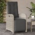 Sillón reclinable jardín y reposapiés 2 uds ratán PE gris